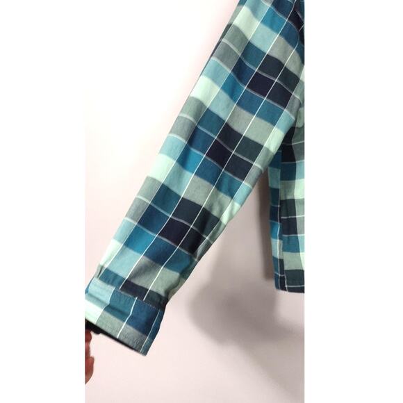 L.L Bean Women's Fleece-Lined Green Plaid Flannel Shirt Small Snap-Front - Picture 13 of 15